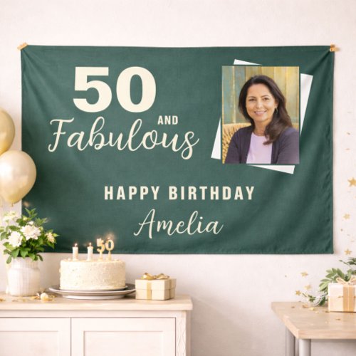 50 and Fabulous Birthday Photo Backdrop