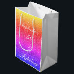 50 And Fabulous Birthday Pink Purple Glitter White Medium Gift Bag<br><div class="desc">Designed with pretty,  girly and beautiful pink purple glittery background and personalized text template for name which you can edit,  this is perfect for the 50th birthday celebrations!</div>