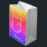 50 And Fabulous Birthday Pink Purple Glitter White Medium Gift Bag<br><div class="desc">Designed with pretty,  girly and beautiful pink purple glittery background and personalized text template for name which you can edit,  this is perfect for the 50th birthday celebrations!</div>