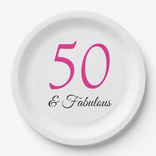 50 and Fabulous birthday plates