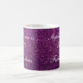50 And Fabulous Birthday Purple Glitter Ombre Chic Coffee Mug (Center)