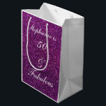 50 And Fabulous Birthday Purple Glitter Ombre Chic Medium Gift Bag<br><div class="desc">Designed with pretty,  girly and beautiful purple glittery background and personalized text template for name which you can edit,  this is perfect for the 50th birthday celebrations!</div>
