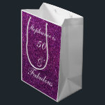 50 And Fabulous Birthday Purple Glitter Ombre Chic Medium Gift Bag<br><div class="desc">Designed with pretty,  girly and beautiful purple glittery background and personalized text template for name which you can edit,  this is perfect for the 50th birthday celebrations!</div>
