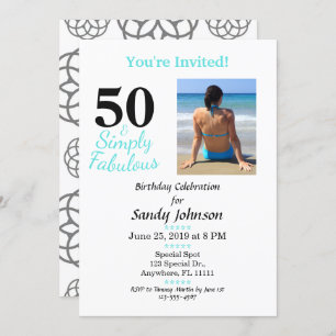 50 and Fabulous Birthday Simply Cute Invitation