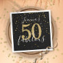 50 and Fabulous Black and Gold 50th Birthday Napkins