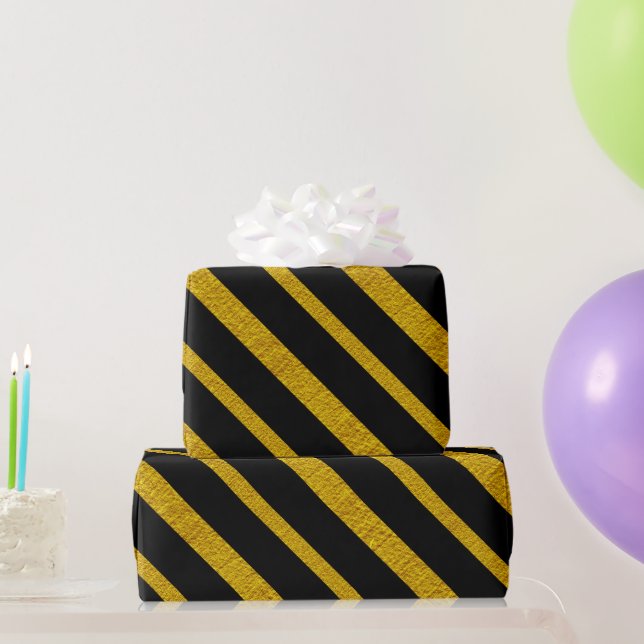 50 and Fabulous Black and Gold Wrapping Paper (Party Gifts)