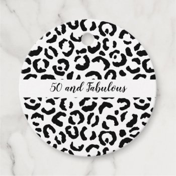 50 And Fabulous Black And White Cheetah Print Favor Tags by angelandspot at Zazzle