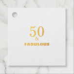 50 And Fabulous Black Gold Birthday Party Cute Foil Favor Tags<br><div class="desc">Designed with elegant & simple text templates,  this is perfect for the 50th birthday party celebrations!</div>