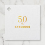 50 And Fabulous Black Gold Birthday Party Cute Foil Favor Tags<br><div class="desc">Designed with elegant & simple text templates,  this is perfect for the 50th birthday party celebrations!</div>
