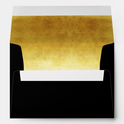 50 and fabulous black gold birthday return address envelope