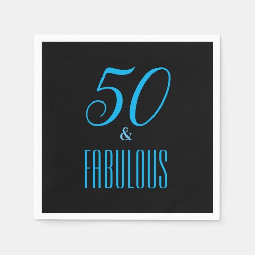 50 And Fabulous Black Party Napkin