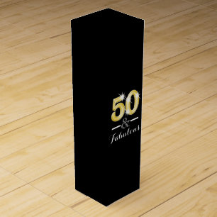 50 and fabulous blue black gold wine box