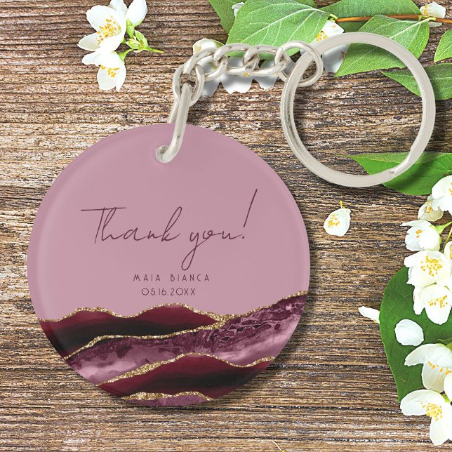 50 and Fabulous Burgundy Pink Thank You Keychain (Creator Uploaded)