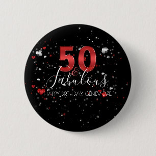 50 and Fabulous Casino Vegas Birthday Button