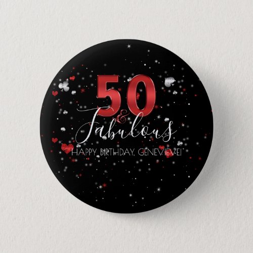 50 and Fabulous  Casino Vegas Birthday Button
