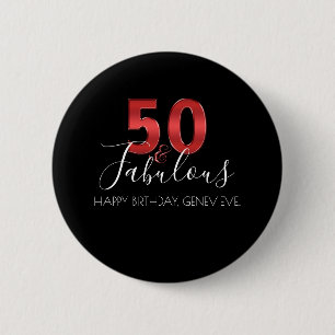 50 and Fabulous Casino Vegas Birthday Button