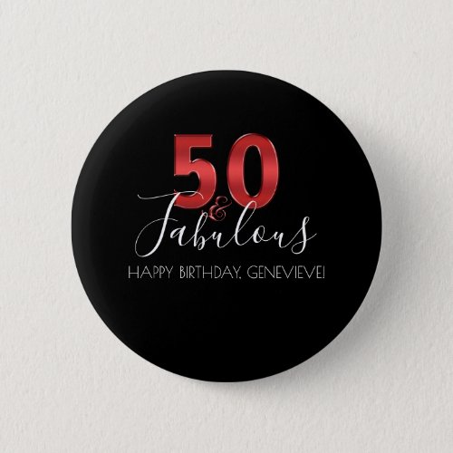 50 and Fabulous  Casino Vegas Birthday Button