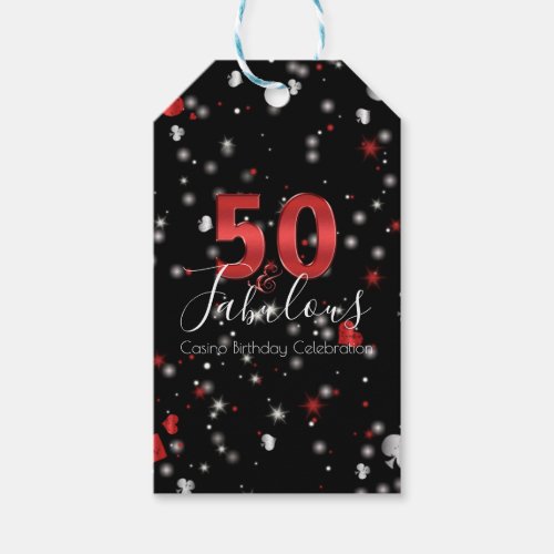 50 and Fabulous  Casino Vegas Birthday Gift Tags