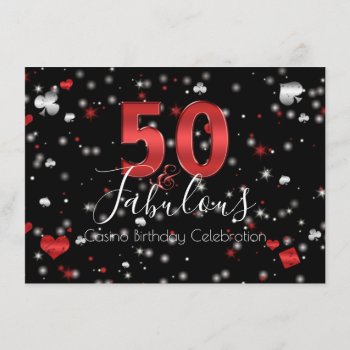 50 And Fabulous | Casino Vegas Birthday Invitation by chandraws at Zazzle