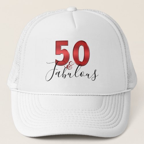 50 and Fabulous  Casino Vegas Birthday Trucker Hat