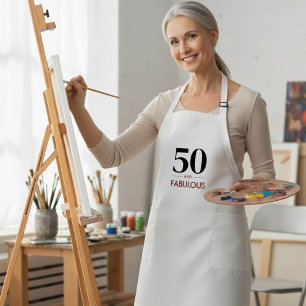 50 and Fabulous Cherry Wine Birthday Party Long Apron