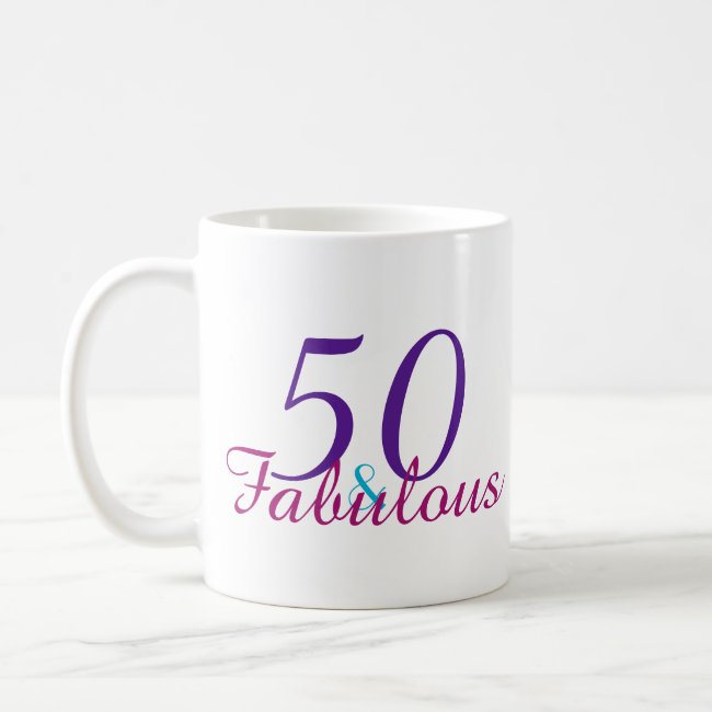 50 and Fabulous Colorful Birthday Gift