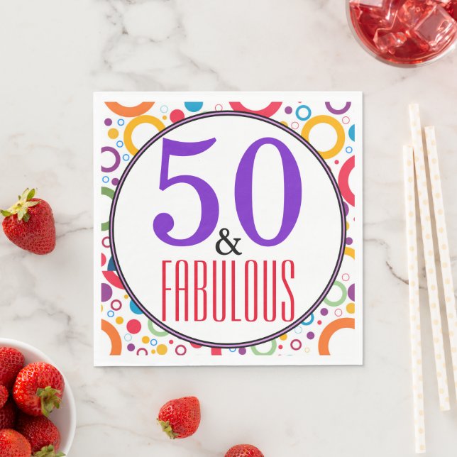 50 And Fabulous Colorful Geometric Typography Napkins (Insitu)