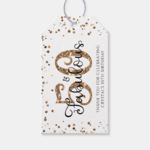 50 AND FABULOUS Copper Gold Thank You Gift Tags