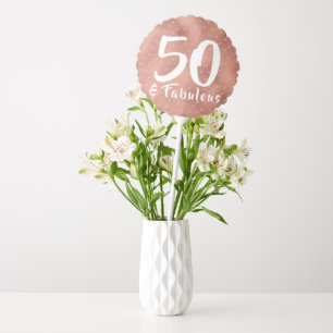 50 and Fabulous Copper  Hearts Birthday   Balloon