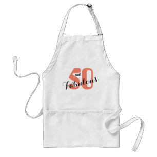 50 and Fabulous Coral 50th Birthday Party Adult Apron