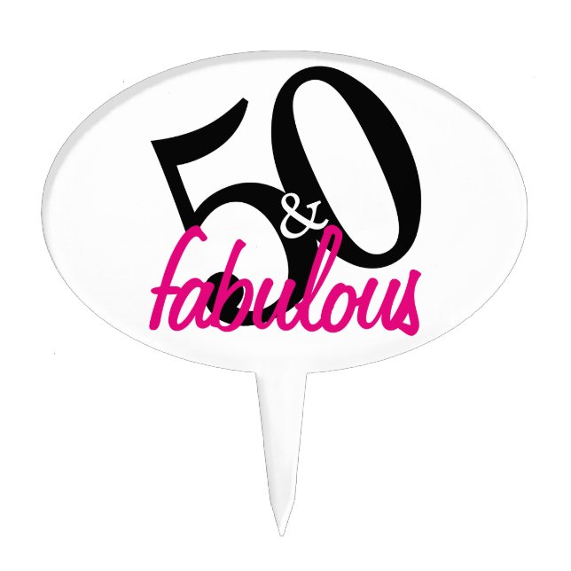 50 and Fabulous Cupcake Toppers (Front)