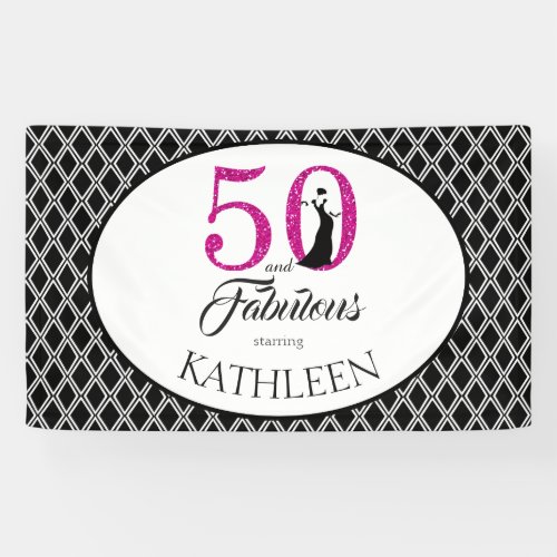 50 and Fabulous Custom 50th Birthday Banner