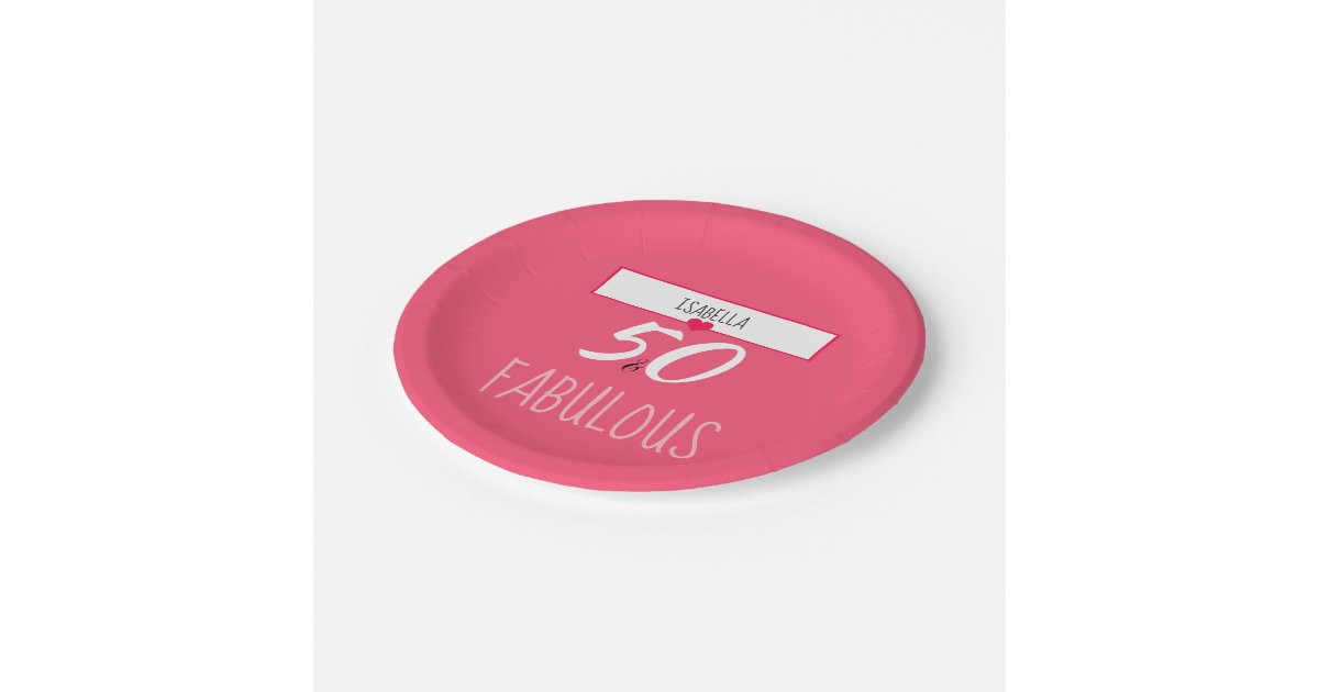 50 And Fabulous Custom Birthday Party Plates Zazzle Com