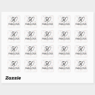 50 And Fabulous Customizable Birthday  Square Sticker