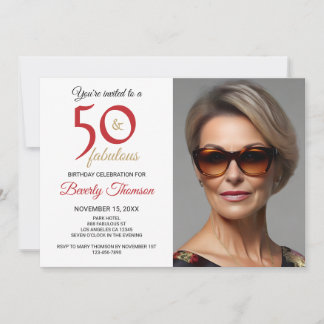 50 and Fabulous Customizable Invitation