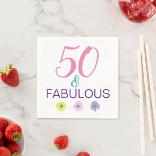 50 and Fabulous Daisy Illustrated Napkins