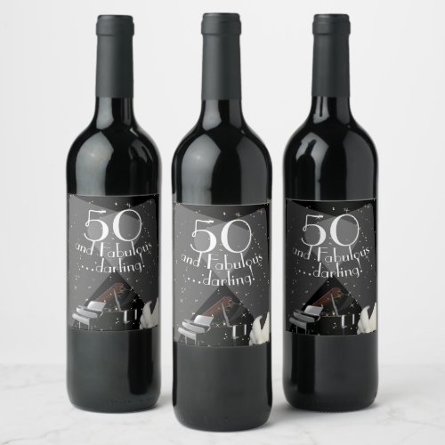 50 and Fabulous Darling Wine Label