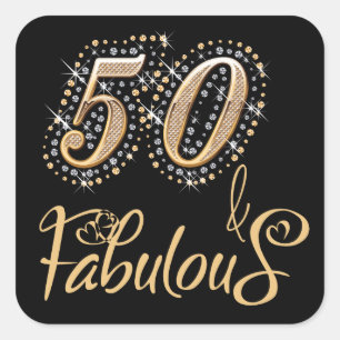 50 and Fabulous diamonds Royal Luxury design Square Sticker