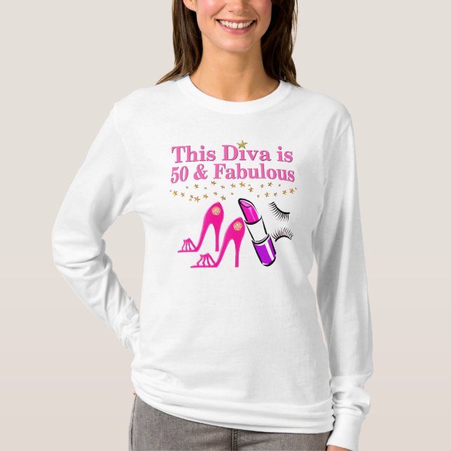 50 AND FABULOUS DIVA T-Shirt (Front)