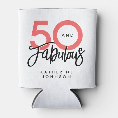 50 and Fabulous Elegant 50th Birthday  Can Cooler