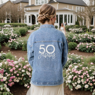 50 and Fabulous Elegant 50th Birthday Denim Jacket