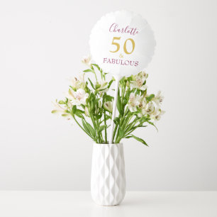 50 and Fabulous Elegant 50th Birthday Gold Balloon