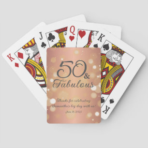 50 and Fabulous Elegant 50th Birthday Keepsake Poker Cards