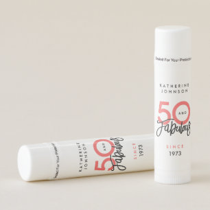 50 and Fabulous Elegant 50th Birthday  Lip Balm