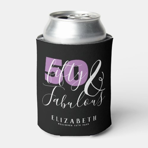 50 And Fabulous Elegant 50th Birthday Party Black Can Cooler