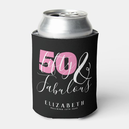 50 And Fabulous Elegant 50th Birthday Party Custom Can Cooler