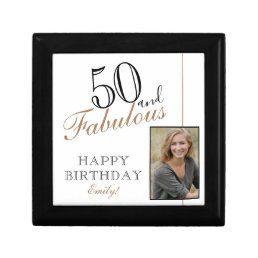 50 and Fabulous Elegant 50th Birthday Photo Gift Box