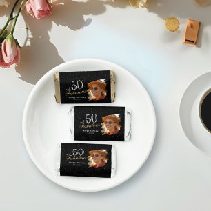 50 and Fabulous Elegant Black 50th Birthday Photo Hershey's Miniatures
