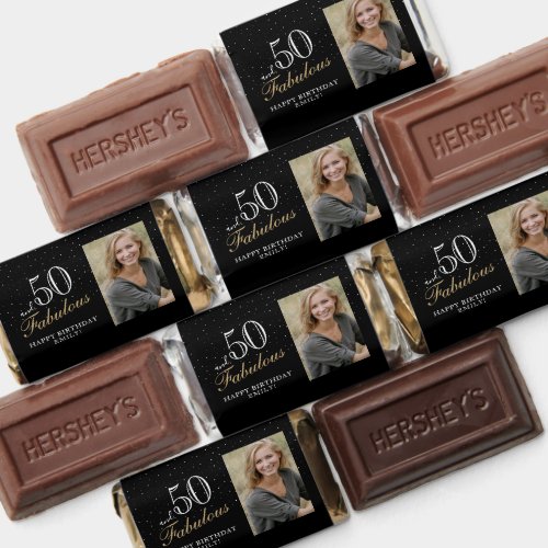 50 and Fabulous Elegant Black 50th Birthday Photo  Hersheys Miniatures