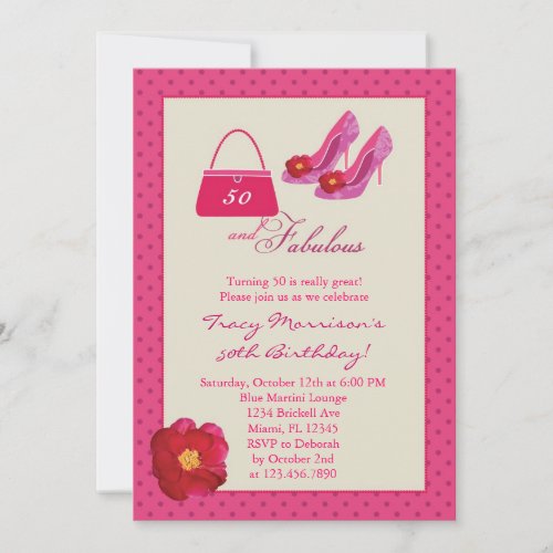 50 and Fabulous Fashion Birthday Invitation